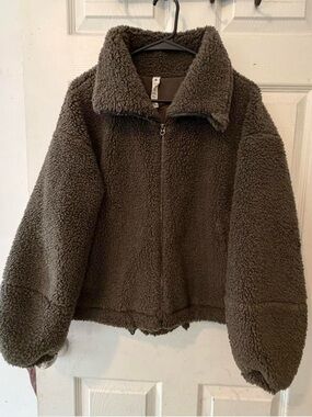 Lululemon  Cinchable Fleece Zip-Up  Jacket Green Women’s Size 8